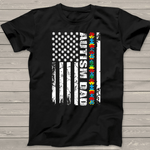 Scotstee Shop - Autism Awareness Proud Autism Dad Vintage USA Flag Gift 4th Of July Shirt autism awareness shirts