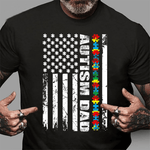 Scotstee Shop - Autism Awareness Proud Autism Dad Vintage USA Flag Gift 4th Of July Shirt autism awareness shirts