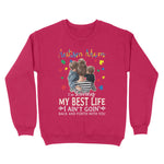 Autism Mom Living My Best Life Awesome Breast Cancer Awareness Sweatshirt - Scotstee Shop