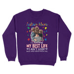Autism Mom Living My Best Life Awesome Breast Cancer Awareness Sweatshirt - Scotstee Shop