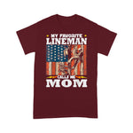 Scotstee Shop - Awesome My Favorite Lineman Calls Me Mom Usa Flag 4th Of July Shirt Lineman Shirts Power Lineman Tee Shirts