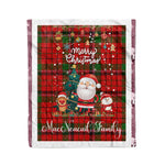 Personalized Gift Tartan Plaid Blanket Clan MacNeacail With Funny Santa Snowman Reindeer Merry Christmas Fleece Blanket, Home Living Room, Plaid Blanket, Tartan Blanket, Scottish Blanket, Buffalo fleece blanket, Christmas Blanket