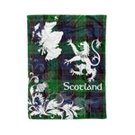 Scotstee Shop Tartan Plaid Fleece Blankets Thistle and Lion Scottish Clan Stewart Old Modern Plaid Blanket