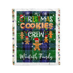Fleece Blanket - Personalized Gift Tartan Plaid Blanket Clan Monteith With Christmas Cookie Baking Crew Christmas Gift Fleece Blanket