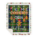 Personalized Gift Tartan Plaid Blanket Clan Reid With Christmas Cookie Baking Crew Christmas Gift Sherpa Blanket, tartan sherpa blanket,buffalo plaid sherpa blanket,christmas sherpa blanket,Christmas Throw Blanket,green plaid sherpa blanket,green sherpa blanket