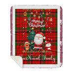 Personalized Gift Tartan Plaid Blanket Clan MacNeacail With Funny Santa Snowman Reindeer Merry Christmas Gift Sherpa Blanket, blue plaid sherpa blanket,blue tartan sherpa blanket,Buchan,buffalo plaid sherpa blanket,christmas sherpa blanket,Christmas Throw Blanket