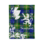 Scotstee Shop Tartan Plaid Fleece Blankets Thistle and Lion Scottish Clan MaiTland Plaid Blanket