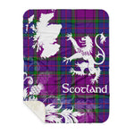 Sherpa Blanket - Tartan Blanket Thistle and Lion Scottish Clan Wardlaw Plaid Blanket, plaid sherpa blanket queen,purple sherpa blanket,queen sherpa blanket,queen size sherpa blanket,red sherpa blanket,scottish tartan blankets,sherpa blanket,sherpa christmas blanket