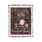 Personalized Gift Tartan Plaid Blanket Clan Crawford With Funny Santa Snowman Reindeer Merry Christmas Fleece Blanket, Home Living Room, Plaid Blanket, Tartan Blanket, Scottish Blanket, Buffalo fleece blanket, Christmas Blanket