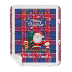 Personalized Gift Tartan Plaid Blanket Clan Graham Of Menteith Pink With Funny Santa Snowman Reindeer Merry Christmas Gift Sherpa Blanket, blue plaid sherpa blanket,blue tartan sherpa blanket,Buchan,buffalo plaid sherpa blanket,christmas sherpa blanket,Christmas Throw Blanket