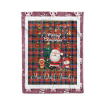 Personalized Gift Tartan Plaid Blanket Clan MacDuff Ancient With Funny Santa Snowman Reindeer Merry Christmas Fleece Blanket, Home Living Room, Plaid Blanket, Tartan Blanket, Scottish Blanket, Buffalo fleece blanket, Christmas Blanket