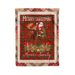 Personalized Gift Plaid Tartan Blanket Clan Herries With Moose Lover Xmas Gift Santa Riding Christmas Fleece Blanket
