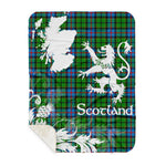 Sherpa Blanket - Tartan Blanket Thistle and Lion Scottish Clan Forsyth Modern Plaid Blanket, plaid sherpa blanket queen,purple sherpa blanket,queen sherpa blanket,queen size sherpa blanket,red sherpa blanket,scottish tartan blankets,sherpa blanket,sherpa christmas blanket