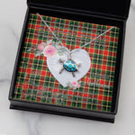 Sea Turtle Necklace Gift for My Beautiful Girlfriend Valentines Necklace Clan MacLachlan Modern Tartan Blue Turtle Necklace