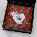 Sea Turtle Necklace Gift for My Beautiful Girlfriend Valentines Necklace Clan MacNeacail Tartan Blue Turtle Necklace