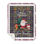 Personalized Gift Tartan Plaid Blanket Clan Taylor Weathered With Funny Santa Snowman Reindeer Merry Christmas Gift Sherpa Blanket, blue plaid sherpa blanket,blue tartan sherpa blanket,Buchan,buffalo plaid sherpa blanket,christmas sherpa blanket,Christmas Throw Blanket
