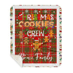 Personalized Gift Tartan Plaid Blanket Clan Bruce With Christmas Cookie Baking Crew Christmas Gift Sherpa Blanket, tartan sherpa blanket,buffalo plaid sherpa blanket,christmas sherpa blanket,Christmas Throw Blanket,green plaid sherpa blanket,green sherpa blanket