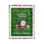 Personalized Gift Tartan Plaid Blanket Clan Blane With Funny Santa Snowman Reindeer Merry Christmas Fleece Blanket, Home Living Room, Plaid Blanket, Tartan Blanket, Scottish Blanket, Buffalo fleece blanket, Christmas Blanket