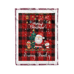 Personalized Gift Tartan Plaid Blanket Clan Ewing With Funny Santa Snowman Reindeer Merry Christmas Fleece Blanket, Home Living Room, Plaid Blanket, Tartan Blanket, Scottish Blanket, Buffalo fleece blanket, Christmas Blanket
