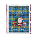 Personalized Gift Tartan Plaid Blanket Clan Laing With Funny Santa Snowman Reindeer Merry Christmas Fleece Blanket, Home Living Room, Plaid Blanket, Tartan Blanket, Scottish Blanket, Buffalo fleece blanket, Christmas Blanket