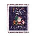 Personalized Gift Tartan Plaid Blanket Clan Horsburgh With Funny Santa Snowman Reindeer Merry Christmas Fleece Blanket, Christmas Blanket, Plaid Blanket, Tartan Blanket,Scottish Blanket