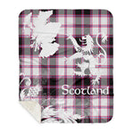 Sherpa Blanket - Tartan Blanket Thistle and Lion Scottish Clan MacPherson Hunting Modern Plaid Blanket, plaid sherpa blanket queen,purple sherpa blanket,queen sherpa blanket,queen size sherpa blanket,red sherpa blanket,scottish tartan blankets,sherpa blanket,sherpa christmas blanket