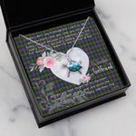 Sea Turtle Necklace Gift for My Beautiful Girlfriend Valentines Necklace Clan Murray of Atholl Modern Tartan Blue Turtle Necklace