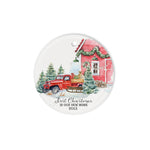 Scotstee Shop - First Christmas Our In New Home Circle Ornament Vintage Red Truck First Christmas New Home Ceramic Ornament
