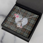 Rising Phoenix Necklace - Valentine Necklace Clan MacLeod Of Harris Weathered Tartan Gift for Girlfriend, Gift for My Wife Rising Phoenix Necklace