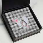 Rising Phoenix Necklace - Valentine Necklace Clan Erskine Black and White Tartan Gift for Girlfriend, Gift for My Wife Rising Phoenix Necklace