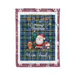 Personalized Gift Tartan Plaid Blanket Clan Weir Ancient With Funny Santa Snowman Reindeer Merry Christmas Fleece Blanket, Home Living Room, Plaid Blanket, Tartan Blanket, Scottish Blanket, Buffalo fleece blanket, Christmas Blanket