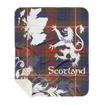 Sherpa Blanket - Tartan Blanket Thistle and Lion Scottish Clan Fraser Hunting Modern Plaid Blanket, plaid sherpa blanket queen,purple sherpa blanket,queen sherpa blanket,queen size sherpa blanket,red sherpa blanket,scottish tartan blankets,sherpa blanket,sherpa christmas blanket