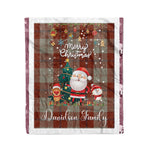 Personalized Gift Tartan Plaid Blanket Clan Davidson Dress Dancers With Funny Santa Snowman Reindeer Merry Christmas Fleece Blanket, Home Living Room, Plaid Blanket, Tartan Blanket, Scottish Blanket, Buffalo fleece blanket, Christmas Blanket