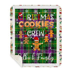 Personalized Gift Tartan Plaid Blanket Clan Selkirk With Christmas Cookie Baking Crew Christmas Gift Sherpa Blanket, tartan sherpa blanket,buffalo plaid sherpa blanket,christmas sherpa blanket,Christmas Throw Blanket,green plaid sherpa blanket,green sherpa blanket