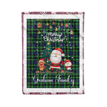Personalized Gift Tartan Plaid Blanket Clan Graham of Montrose With Funny Santa Snowman Reindeer Merry Christmas Fleece Blanket, Christmas Blanket, Plaid Blanket, Tartan Blanket,Scottish Blanket