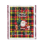 Personalized Gift Tartan Plaid Blanket Clan Buchanan Modern With Funny Santa Snowman Reindeer Merry Christmas Fleece Blanket, Home Living Room, Plaid Blanket, Tartan Blanket, Scottish Blanket, Buffalo fleece blanket, Christmas Blanket