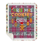 Personalized Gift Tartan Plaid Blanket Clan Crawford Ancient With Christmas Cookie Baking Crew Christmas Gift Sherpa Blanket, tartan sherpa blanket,buffalo plaid sherpa blanket,christmas sherpa blanket,Christmas Throw Blanket,green plaid sherpa blanket,green sherpa blanket