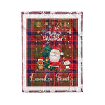 Personalized Gift Tartan Plaid Blanket Clan Lumsden With Funny Santa Snowman Reindeer Merry Christmas Fleece Blanket, Home Living Room, Plaid Blanket, Tartan Blanket, Scottish Blanket, Buffalo fleece blanket, Christmas Blanket