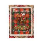 Personalized Gift Plaid Tartan Blanket Clan Crosby With Moose Lover Xmas Gift Santa Riding Christmas Fleece Blanket