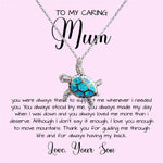 Gift For Mom From Son To My Caring Mum Necklace, Gift For Mother's Day Jewelry Sea Turtle Necklace