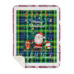 Personalized Gift Tartan Plaid Blanket Clan Campbell Of Breadalbane Ancient With Funny Santa Snowman Reindeer Merry Christmas Gift Sherpa Blanket, blue plaid sherpa blanket,blue tartan sherpa blanket,Buchan,buffalo plaid sherpa blanket,christmas sherpa blanket,Christmas Throw Blanket