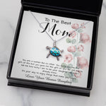 Opal Turtle Necklace - To Mom - From Bonus Daughter - Woman Like No Other Mother's Day Necklace