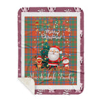 Personalized Gift Tartan Plaid Blanket Clan MacKintosh Ancient With Funny Santa Snowman Reindeer Merry Christmas Gift Sherpa Blanket, blue plaid sherpa blanket,blue tartan sherpa blanket,Buchan,buffalo plaid sherpa blanket,christmas sherpa blanket,Christmas Throw Blanket