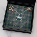 Sea Turtle Necklace To My Beautiful Soulmate Necklace In Your Eyes I Have Found My Home Clan Kennedy Tartan Blue Turtle Necklace