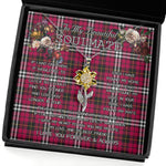 To My Beautiful Soulmate Sunflower Necklace In Your Eyes I Have Found My Home Clan Little Tartan Jewelry For Girlfriend, Tartan Sunflower Pendant Necklace, Scottish Tartan Jewelry, valentine necklace, necklace girlfriend, necklace for wife, cute necklaces for girlfriend, jewelry for girlfriend, to my soulmate necklace, to my future wife necklace