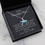 To My Beautiful Mom Necklace, Thank You For Never Ending Love From Daughter, Necklace Gift For Mom, Sea Turtle Necklace