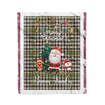 Personalized Gift Tartan Plaid Blanket Clan Burns With Funny Santa Snowman Reindeer Merry Christmas Fleece Blanket, Home Living Room, Plaid Blanket, Tartan Blanket, Scottish Blanket, Buffalo fleece blanket, Christmas Blanket