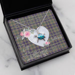 Sea Turtle Necklace Gift for My Beautiful Girlfriend Valentines Necklace Clan Taylor Weathered Tartan Blue Turtle Necklace