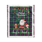 Personalized Gift Tartan Plaid Blanket Clan Inglis Modern With Funny Santa Snowman Reindeer Merry Christmas Fleece Blanket, Home Living Room, Plaid Blanket, Tartan Blanket, Scottish Blanket, Buffalo fleece blanket, Christmas Blanket