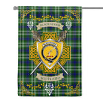 House Flag - Blackadder Irish Shield Celtic Cross Tartan Garden Flag St Patrick's Day Garden Flag